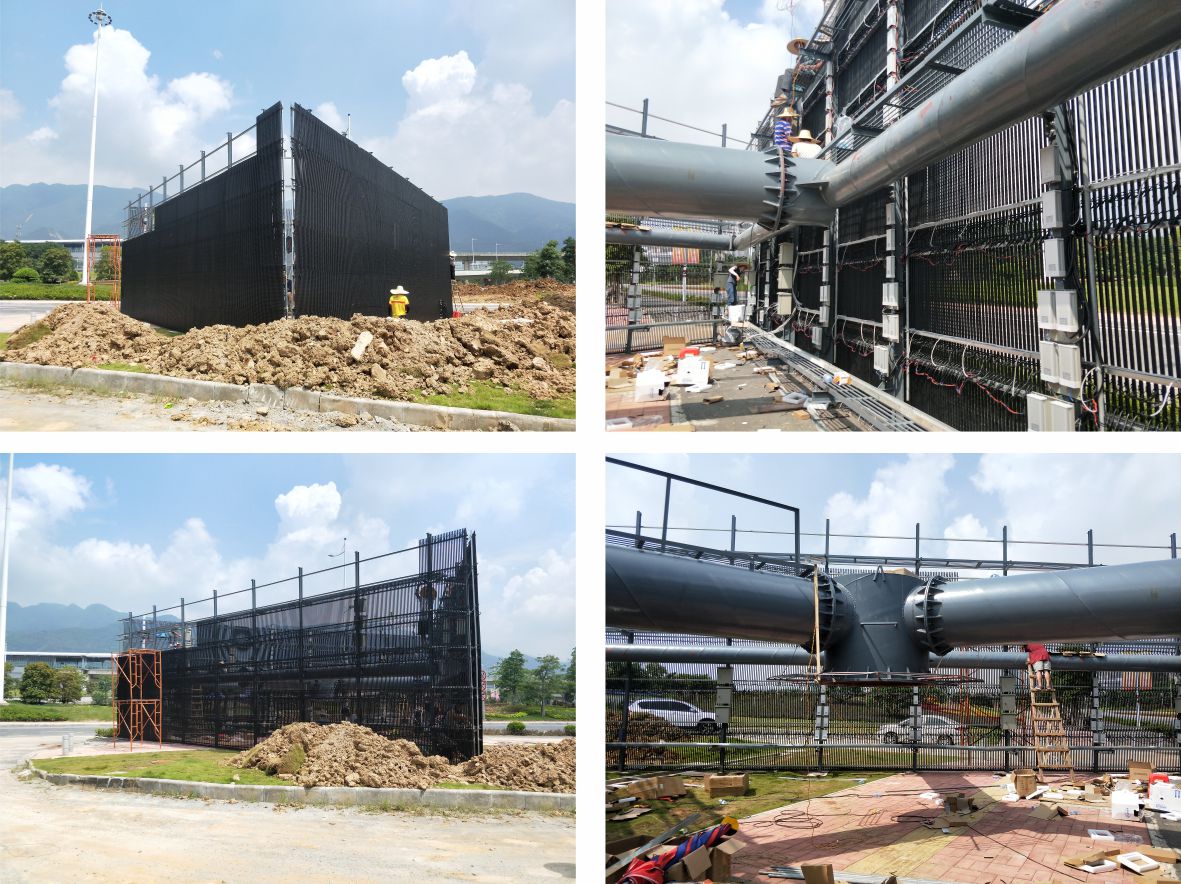 高炮智慧顯示燈光秀安裝實(shí)拍 高炮智慧顯示燈光秀安裝實(shí)拍